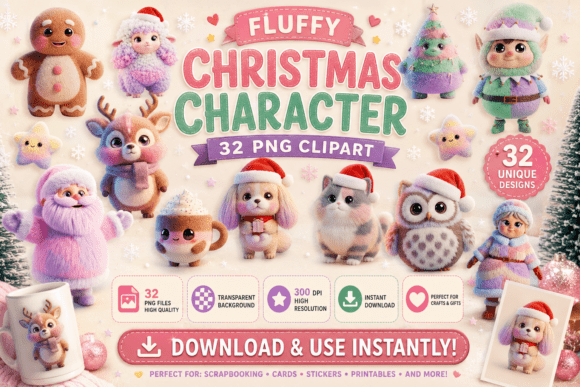 Download Fluffy Christmas Character Bundle - Character Collection