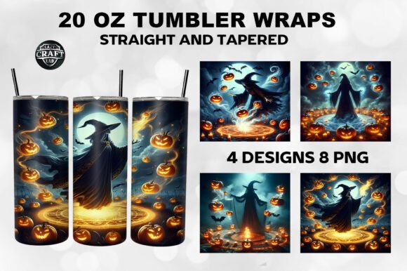 Download Witch Ghost Pumpkin Tumbler Wraps PNG - Premium Resources