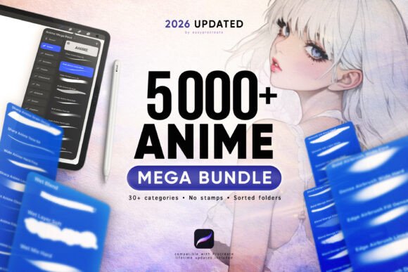 Download 5000 Procreate Brushes Anime Mega Bundle - Premium Resources