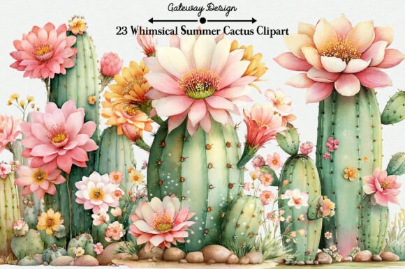 Download Whimsical Summer Cactus Clipart - Cactus clipart Collection