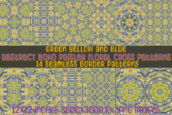 Download Boho Cross Paisley Seamless Patterns - Boho cross Collection